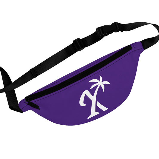 Purple Tropical Vibes Fanny Pack - Stylish Beach Accessory with Palm Tree Design